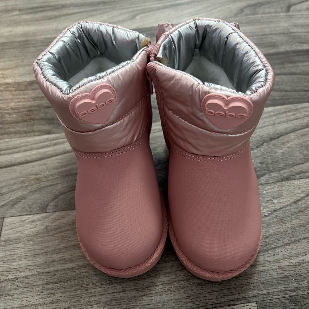 Bebe Pink and Silver Kids Boots